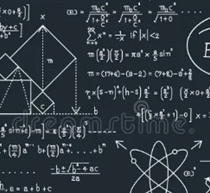 mathematical formulaes and equations wriiten on a board symbolizing fsc mathematics part-1