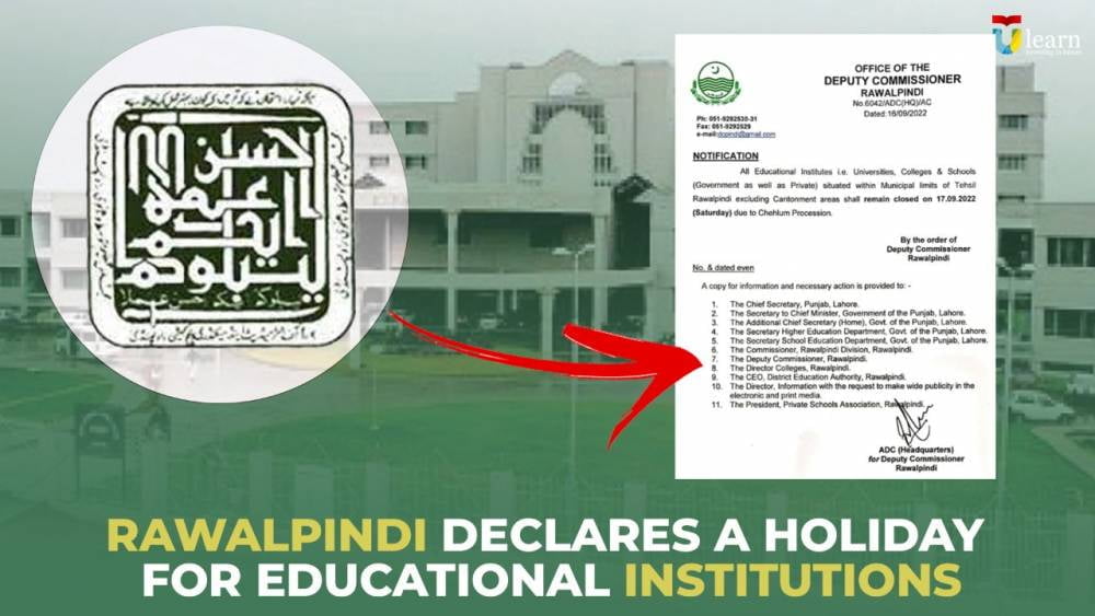 Rawalpindi Declares a Holiday for Educational Institutions