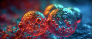 3D illustration of biological cells, showing cellular structures and vibrant colors, representing biology and microscopic life to symbolize FSc biology Part-1 course