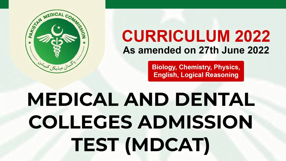 Medical and dental colleges admission test(MDCAT) syllabus 2022 announced