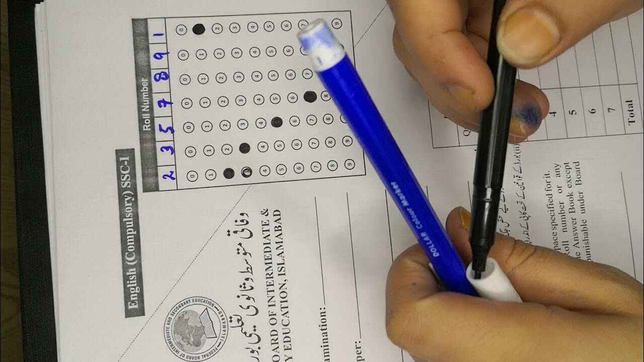 image of intermediate answer sheet to represent Intermediate Answer Sheets Replaced at Federal Board