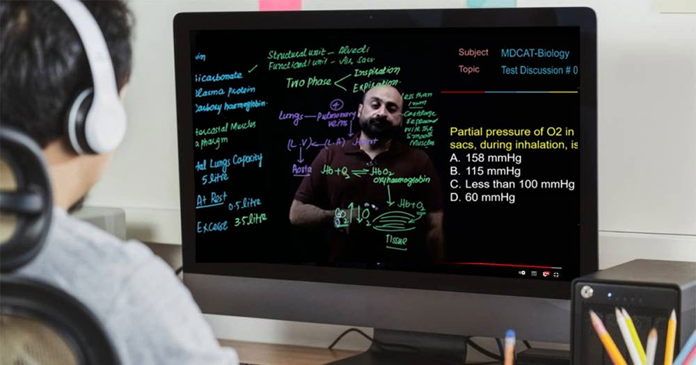 Online MDCAT lecture with notes on screen