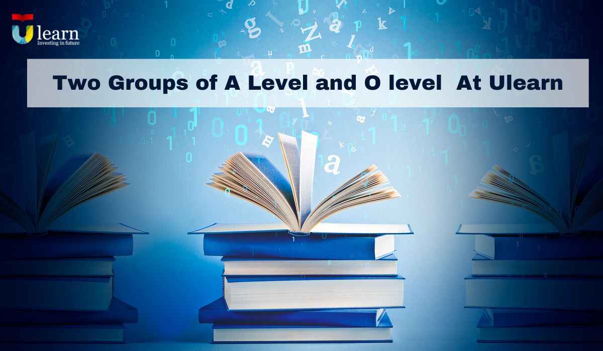 image of two groups of books stack to show two groups of A level and O level at ulearn