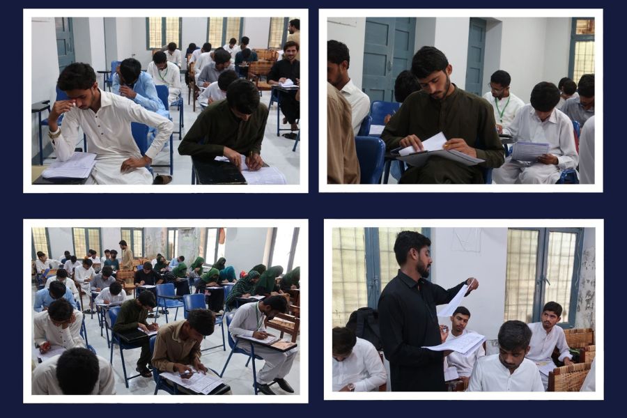 collage of images of students giving mdcat test series