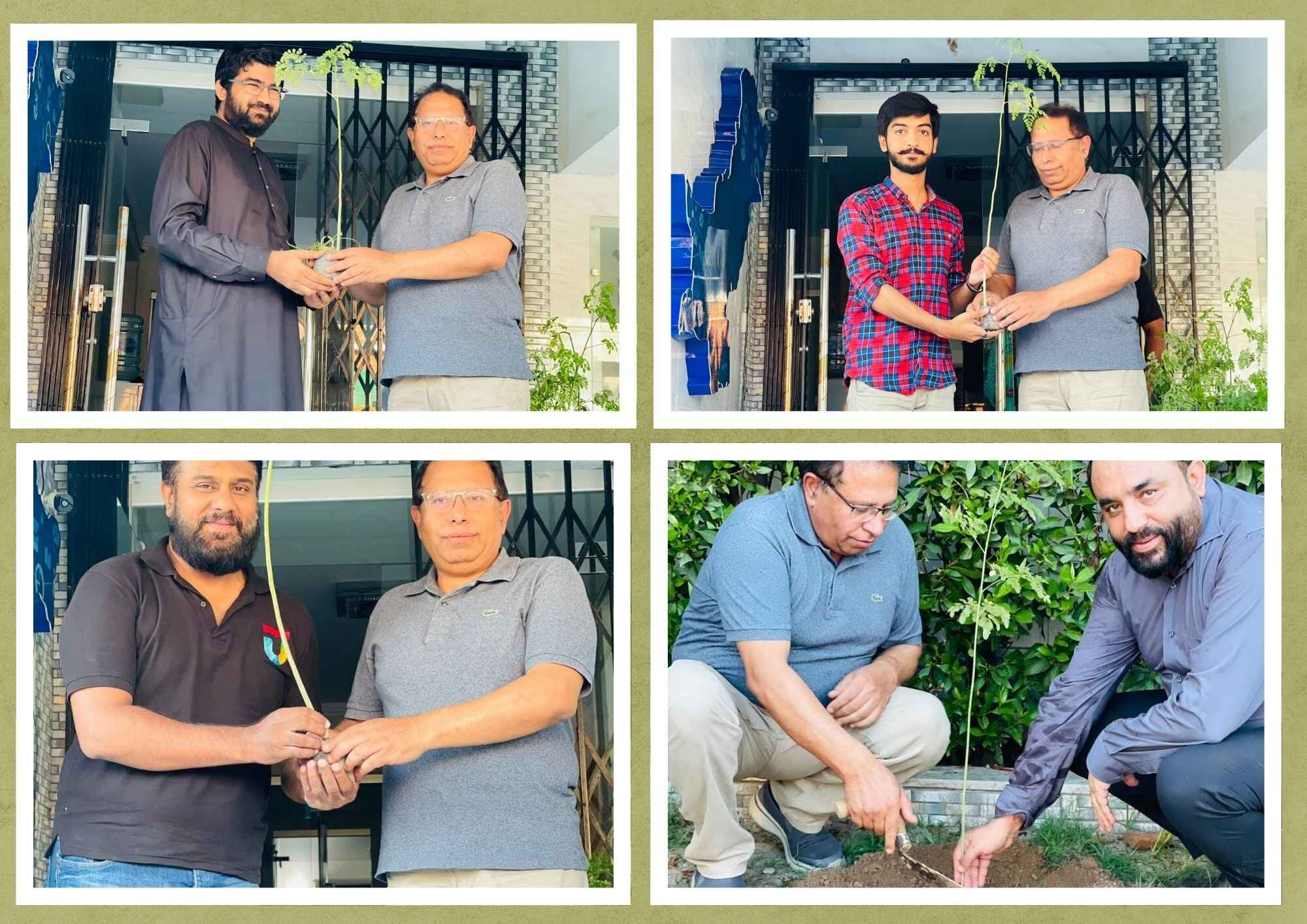 image of ulearn team with plants on Ulearn's 14th August: Planting Trees for a Greener Pakistan