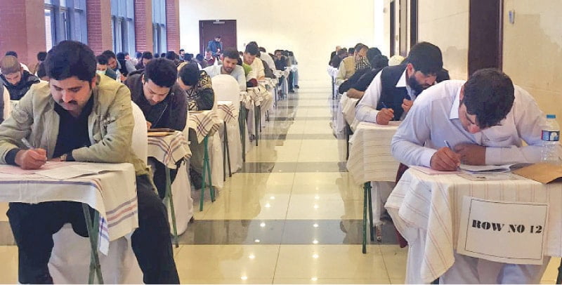 Students giving exams of mbbs