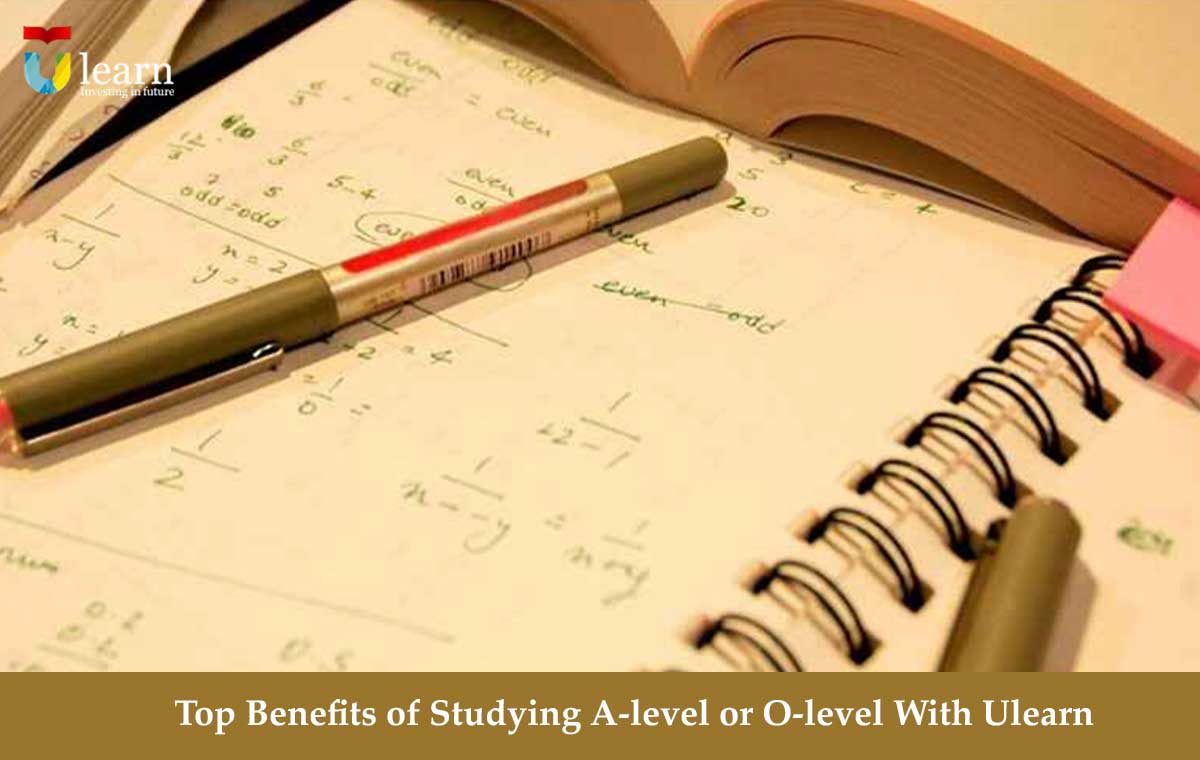 A pen on a note book to represent article top benefits of studing A-level or O level with ulearn