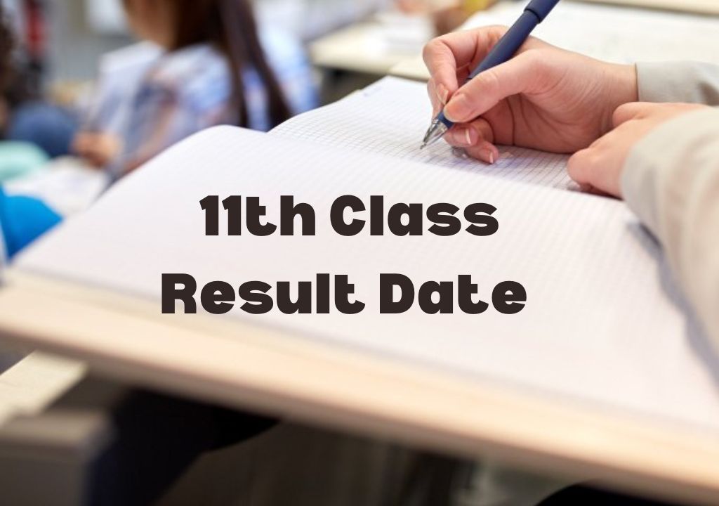 Student writing on a exam sheet symbolizing 11th class result date announced