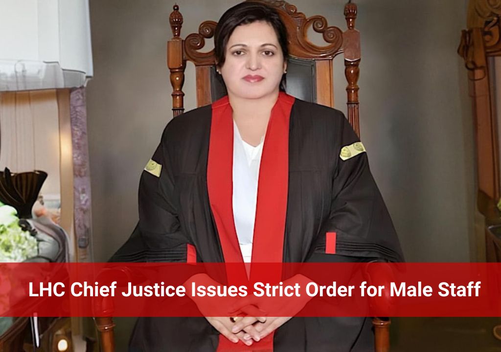 A female chief justice image symbolizing The LHC Chief Justice has issued a strict order regulating male staff presence in girls’ schools and colleges to enhance safety and privacy