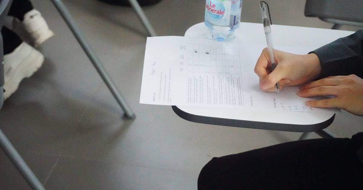 Student giving mdcat exam symbolizing mdcat paper leaked shocking price released