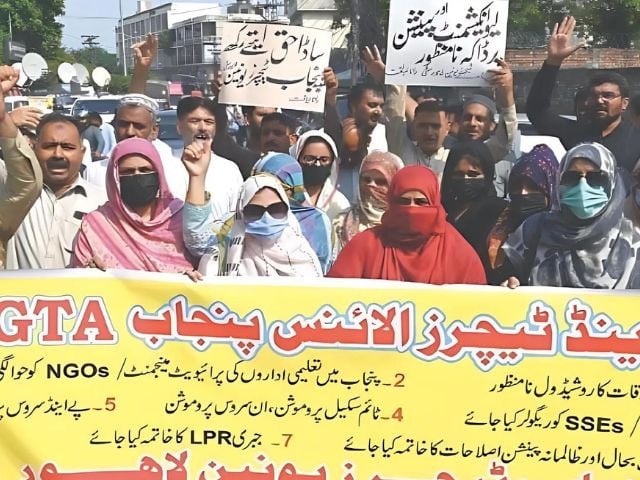 private teachers protesting against privatization of schools